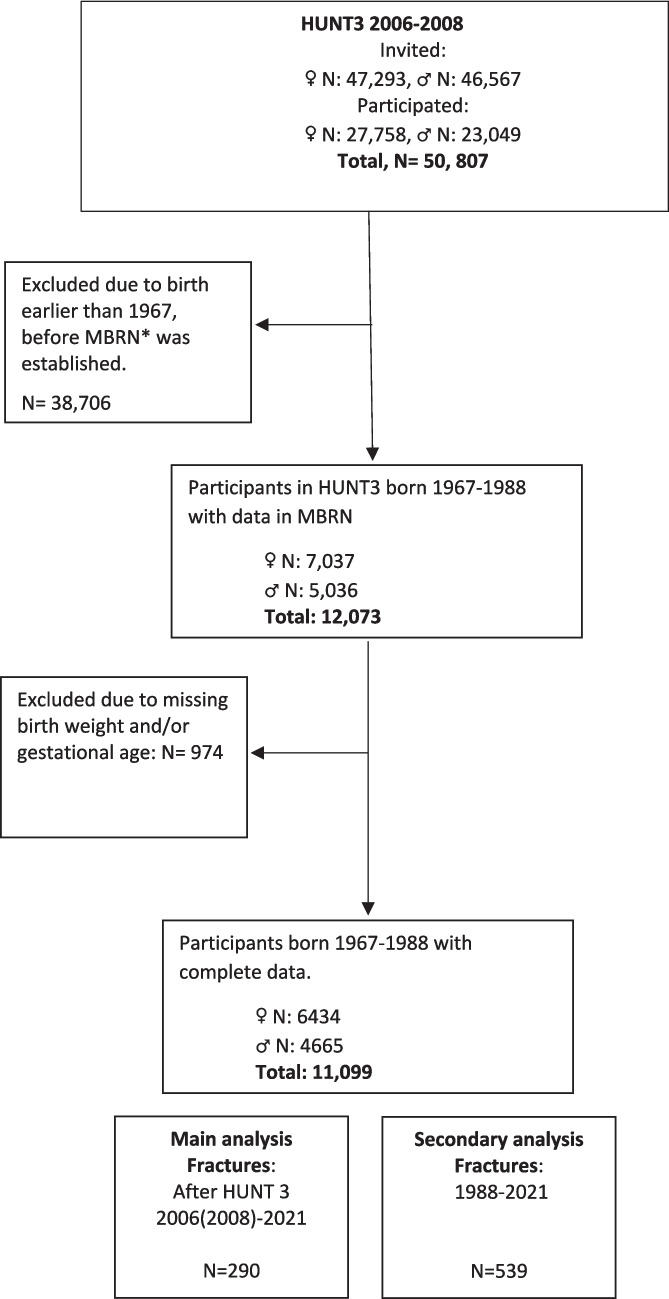 Is there an association between birth characteristics and fractures in young adults? The HUNT Study, Norway.