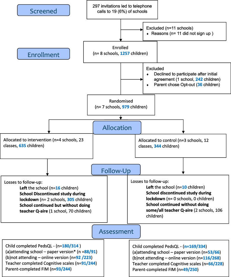 A school-based intervention to improve mental health outcomes for children with cerebral visual impairment (CVI): feasibility cluster randomised trial.