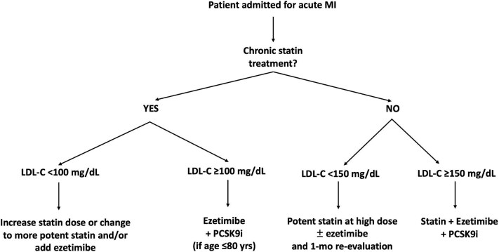 Impact of a personalized, strike early and strong lipid-lowering approach on low-density lipoprotein-cholesterol levels and cardiovascular outcome in patients with acute myocardial infarction.