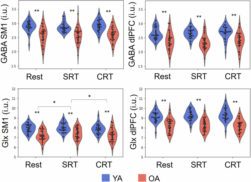 The role of inhibitory and excitatory neurometabolites in age-related differences in action selection.