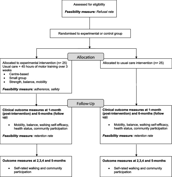 A high-dose mobility booster program versus usual care for people after stroke: protocol for a pilot randomized trial.
