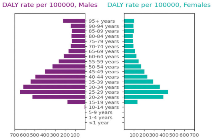 Burden of Substance Use Disorders in the Middle East and North Africa from 1990 to 2019.
