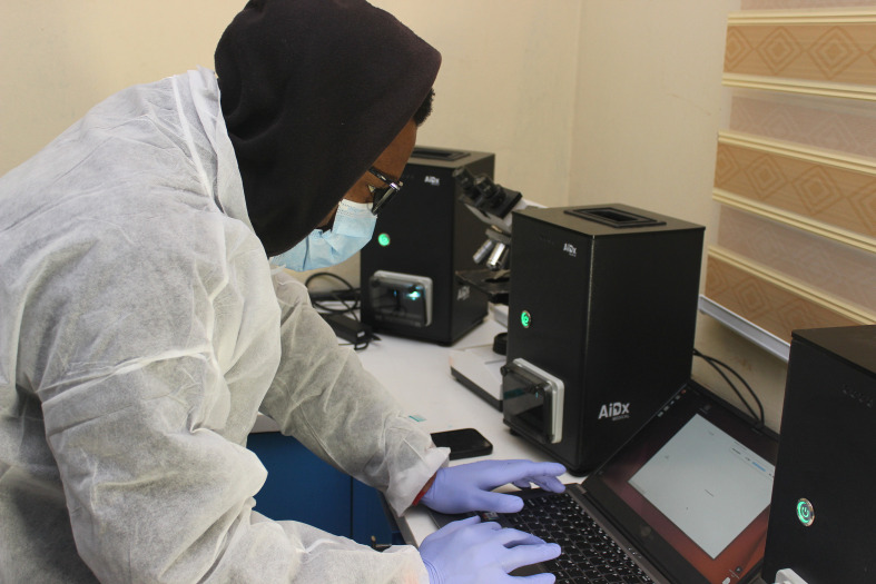 Evaluation of the AiDx Assist device for automated detection of <i>Schistosoma</i> eggs in stool and urine samples in Nigeria.
