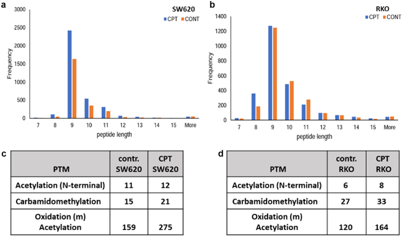 The immunopeptidome of colon cancer cells treated with topoisomerase inhibiting drug reveals differential as well as common endogenous protein sampling and display of MHC I-associated peptides.