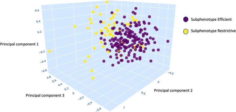 Machine learning-based identification of efficient and restrictive physiological subphenotypes in acute respiratory distress syndrome.