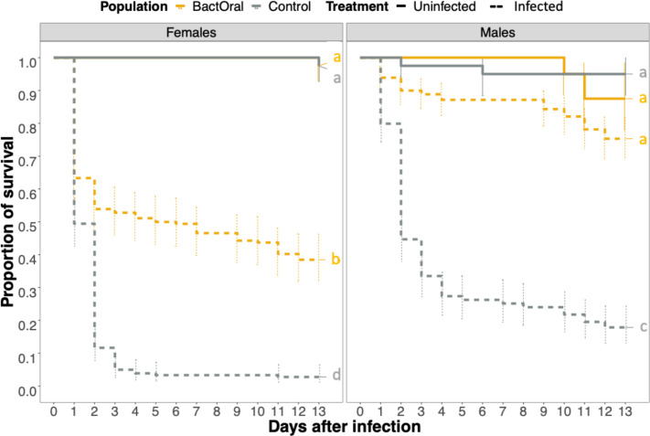 Evolution of resistance and disease tolerance mechanisms to oral bacterial infection in <i>Drosophila melanogaster</i>.