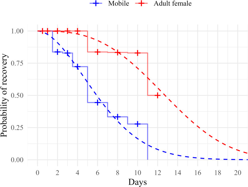 The digestion time for salmon louse (Lepeoptheirus salmonis) in lumpfish (Cyclopterus lumpus) in relation to freshness, developmental stage, and temperature.