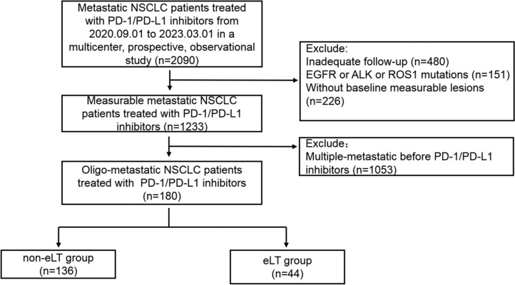 Early local therapy in combination with PD-1/PD-L1 inhibitors in oligometastatic non-small cell lung cancer: results from a prospective multicenter observational study.