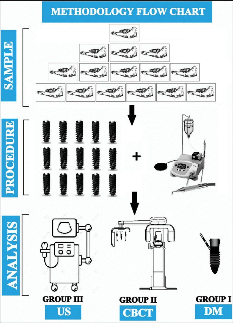 Comparative evaluation of ultrasonography with cone-beam computed tomography for peri-implant bone loss analysis - A cadaveric goat mandible study.