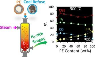 Hydrogen-rich syngas production from the steam co-gasification of low-density polyethylene and coal refuse