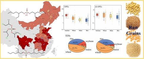 Nationwide investigation on organophosphate esters and di-esters in raw grains from China: Distribution, sources, and implications for risk assessment