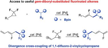 Palladium-catalyzed cross-coupling of gem-difluorocyclopropanes with gem-diborylalkanes: facile synthesis of a diverse array of gem-diboryl-substituted fluorinated alkenes†