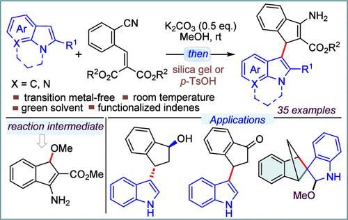 Base-Assisted and Silica Gel-Promoted Indole-Substituted Indene Synthesis