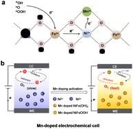 Mn doping induced electronic modulation of self-supported NiFe layered double hydroxides for oxygen evolution reaction†