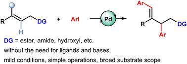 Native group-directed double Heck arylation of internal alkenes via selective β-H elimination†