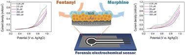 Forensic electrochemical sensor for fentanyl and morphine detection using an Au–NiOx-electrodeposited carbon electrode†