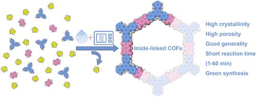 Water-Assisted Microwave Synthesis of Imide-Linked Covalent Organic Frameworks in Minutes