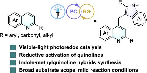 Photocatalytic Sequential Dimerization and Skeletal Rearrangement of Quinolines: Facile Synthesis of Indole–Methylquinoline Hybrids
