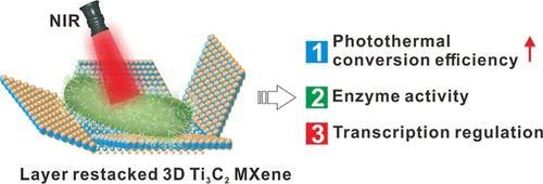 Layer-Restacked 3D Ti3C2 Nanostructures with Efficient Photothermal Antibacterial Activities