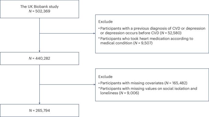 The risk of social isolation and loneliness on progression from incident cardiovascular disease to subsequent depression