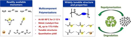 Multicomponent Polymerizations Provide Sustainable Sulfur (Selenium)-Containing Polyesters