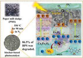 Efficient photocatalyst with multi-heterostructures and appropriate structural defects simply from paper mill sludge for photodegradation of bisphenol-S
