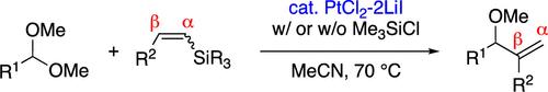 Platinum-Catalyzed Alkenylation of Acetals with Alkenylsilanes