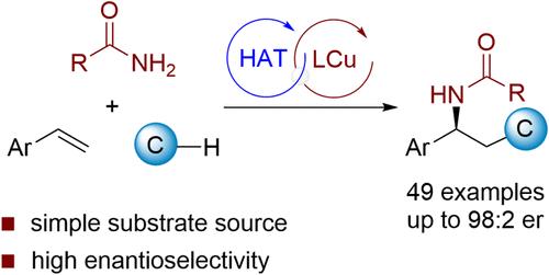 Copper-Catalyzed Enantioselective Three-Component Carboamidation of Styrenes with Alkanes and Amides