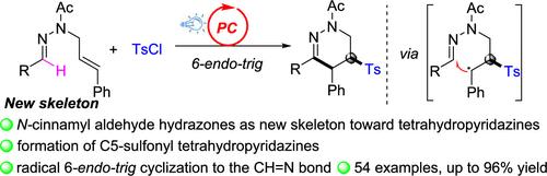 Access to C5-Sulfonylated Tetrahydropyridazines via Photoinduced Cascade Sulfonylation-Cyclization of N-Cinnamyl Aldehyde Hydrazones