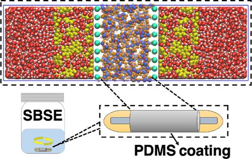 Interfacial Separations by a Polydimethylsiloxane Layer. Molecular Modeling of Coated Stir Bar Extraction of Organics from Aqueous Solutions