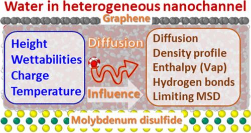 Untangling the Diffusion Mechanism of Water in a Heterogeneous Nanochannel