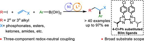 Nickel-Catalyzed Enantioselective Three-Component 1,2-Alkylarylation of Alkenes with Arylboronic Acids as Arylation Reagents