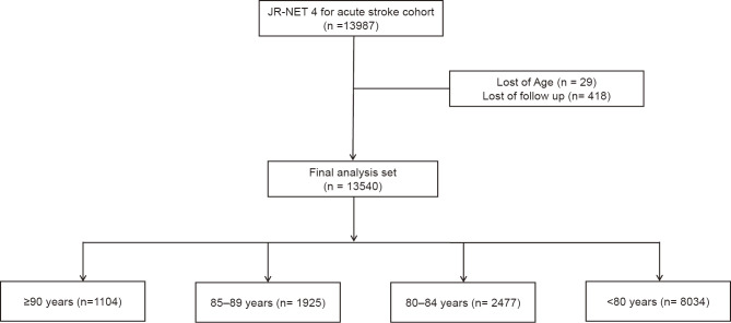 Outcome after Endovascular Treatment of Patients with Acute Ischemic Stroke with Large Vessel Occlusion over 90 Years of Age.