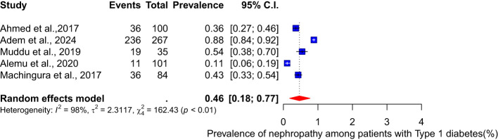 Prevalence of nephropathy among patients with diabetes mellitus in Africa: a systematic review and meta-analysis.