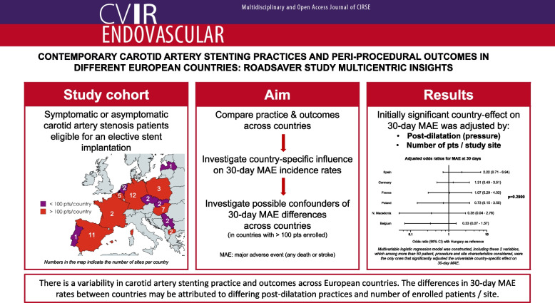 Contemporary carotid artery stenting practices and peri-procedural outcomes in different European countries: ROADSAVER study multicentric insights.
