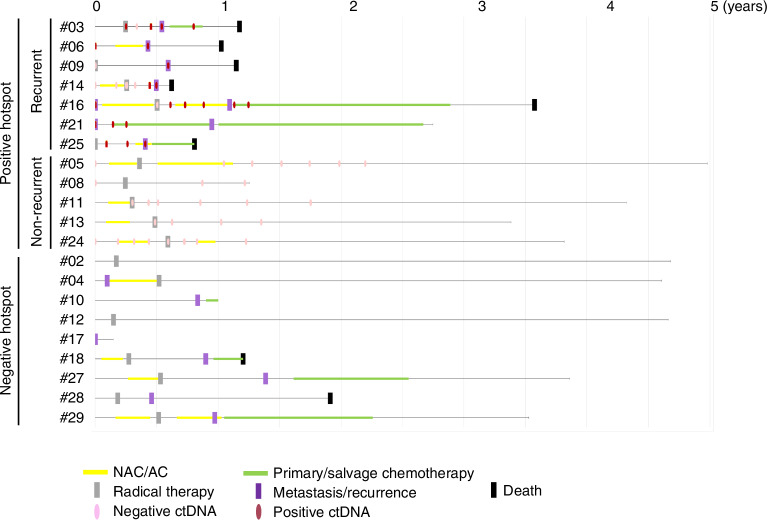 Monitoring circulating tumor DNA by recurrent hotspot mutations in bladder cancer.