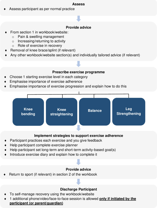 Development of the rehabilitation interventions for people with an acute patellar dislocation in the Physiotherapy Rehabilitation Post Patellar Dislocation (PRePPeD) pilot randomized controlled trial.