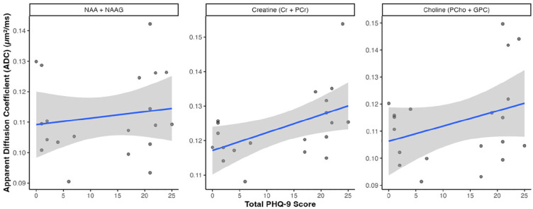 Neuroimmunometabolic alterations and severity of depressive symptoms in people with HIV: An exploratory diffusion-weighted MRS study.