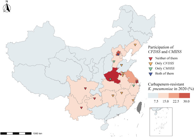 Integrated assessment of antimicrobial stewardship in carbapenem resistant Klebsiella pneumoniae prevalent hospitals in China: a multidisciplinary surveillance network-based survey.