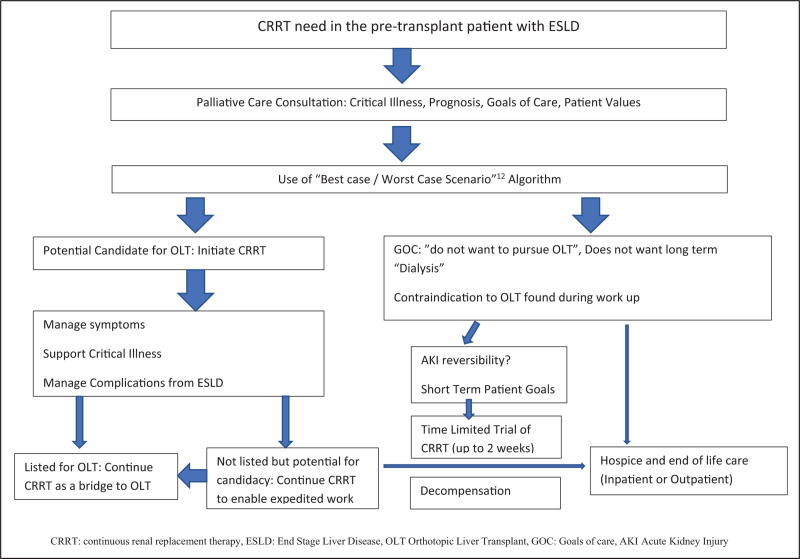 Role of continuous renal replacement therapy in management of the preliver transplant patient.