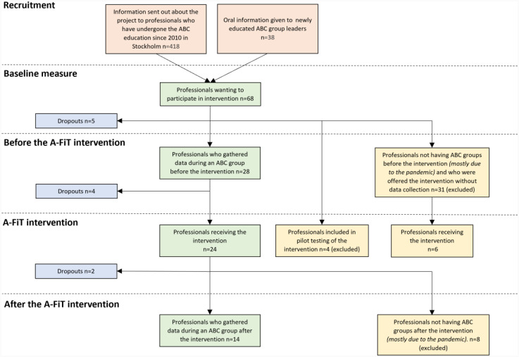 Evaluating professionals' adaptations before and after a decision support intervention "the Adaptation and Fidelity Tool" (A-FiT)-A longitudinal within-person intervention design.