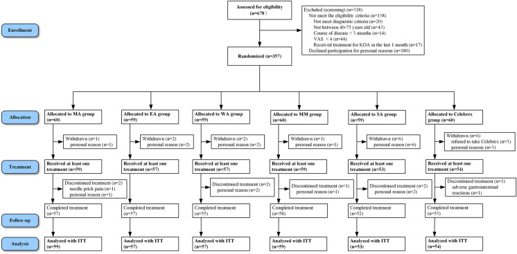 Efficacy of Different Acupuncture Techniques for Pain and Dysfunction in Patients with Knee Osteoarthritis: A Randomized Controlled Trial.