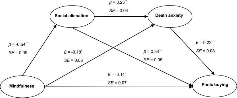 How Does Mindfulness Alleviate Panic Buying: The Mediating Role of Social Alienation and Death Anxiety.