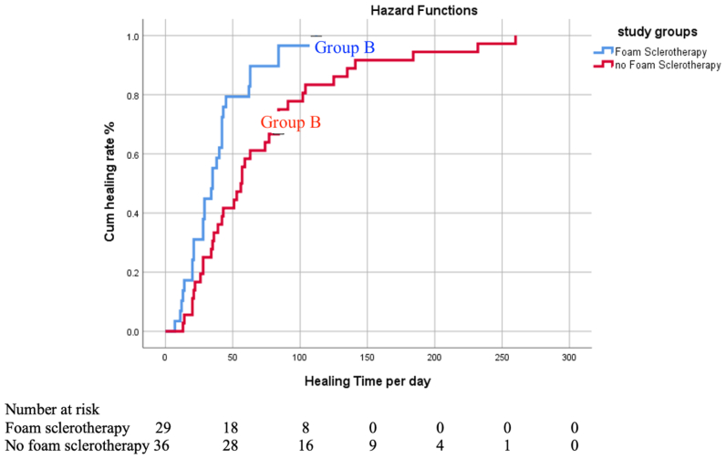 Efficacy of ultrasound-guided foam sclerotherapy in the healing of venous leg ulcers