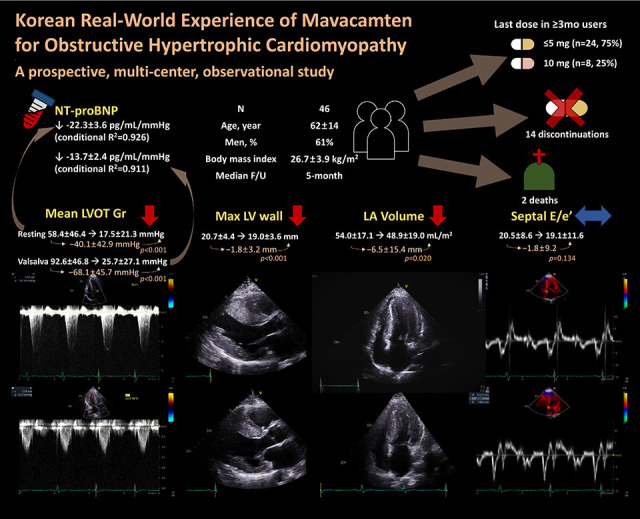 Real-World Experience of Mavacamten for Patients With Obstructive Hypertrophic Cardiomyopathy in South Korea: A Prospective Multi-Center Observational Study.