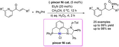 Chiral PCN pincer Ni(ii) complex-catalyzed asymmetric hydrophosphination of 2-alkenoylpyridines with diphenylphosphine†