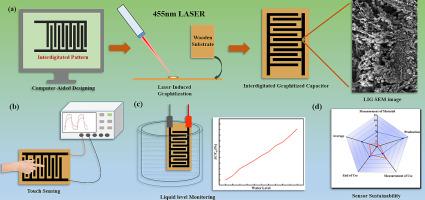 Sustainable sensor technology: Laser-induced graphene based capacitive sensors on wooden substrates for touch and liquid level detection