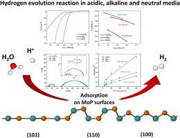 A study of the mechanism of the hydrogen evolution reaction catalysed by molybdenum phosphide in different media