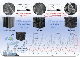 Sustainable biochar synthesis via synergistic H2O2-KOH modification for enhanced CO2 physisorption