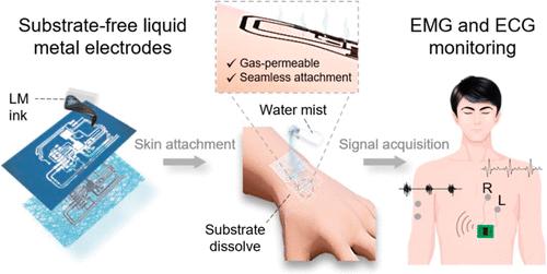 Conformal, Substrate-Free Liquid Metal Electrode for Continuous Health Monitoring